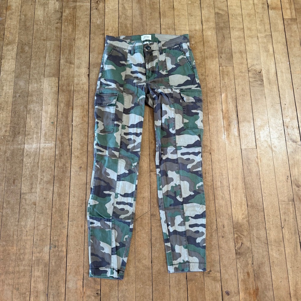 J.crew 9" Cargo Toothpick Skinny Camo Utility Pants Women's Sz 26 Mid Rise‎